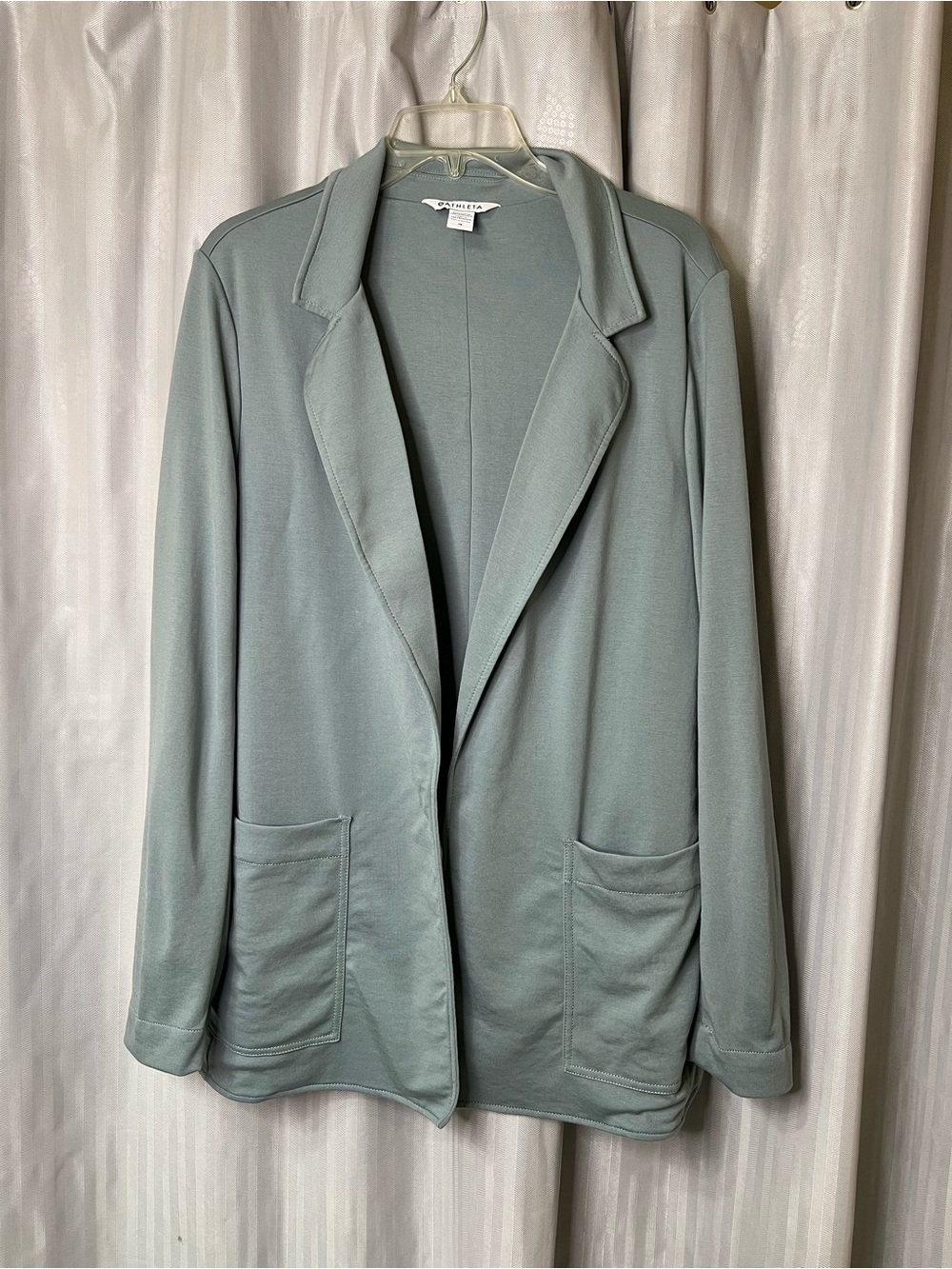 Athleta Eastbound Open-Front Blue/gray Knit Blazer size 16